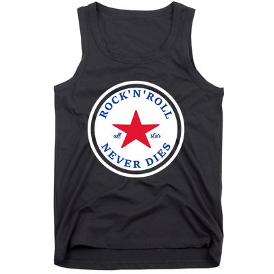 Rock N Roll Never Dies Rock And Roll All Star Music Tank Top