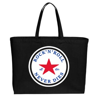 Rock N Roll Never Dies Rock And Roll All Star Music Cotton Canvas Jumbo Tote