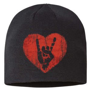 Rock N Roll Music Lover Hand Horns Rock On Concert Sustainable Beanie