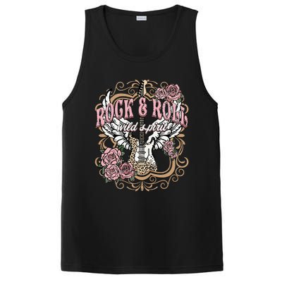 Rock N Roll Wild Spirit Lets Rock Guitar Floral PosiCharge Competitor Tank