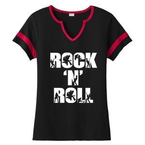 Rock N Roll Music Lover Ladies Halftime Notch Neck Tee