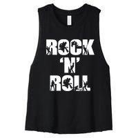 Rock N Roll Music Lover Women's Racerback Cropped Tank