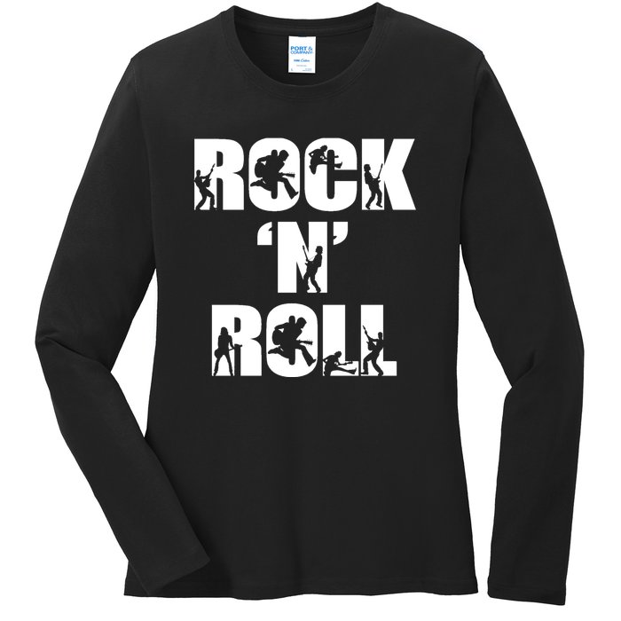 Rock N Roll Music Lover Ladies Long Sleeve Shirt