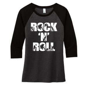 Rock N Roll Music Lover Women's Tri-Blend 3/4-Sleeve Raglan Shirt