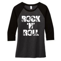 Rock N Roll Music Lover Women's Tri-Blend 3/4-Sleeve Raglan Shirt