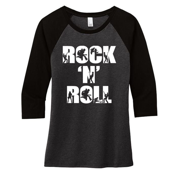 Rock N Roll Music Lover Women's Tri-Blend 3/4-Sleeve Raglan Shirt