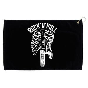 Rock N Roll Hard Music Bone Skeleton Grommeted Golf Towel