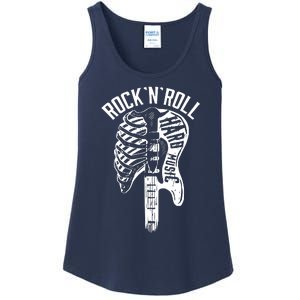 Rock N Roll Hard Music Bone Skeleton Ladies Essential Tank