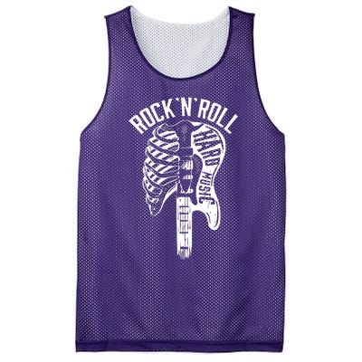 Rock N Roll Hard Music Bone Skeleton Mesh Reversible Basketball Jersey Tank