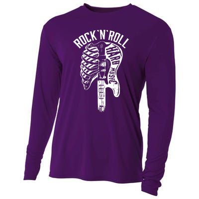 Rock N Roll Hard Music Bone Skeleton Cooling Performance Long Sleeve Crew