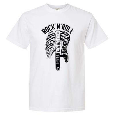 Rock N Roll Hard Music Bone Skeleton Garment-Dyed Heavyweight T-Shirt