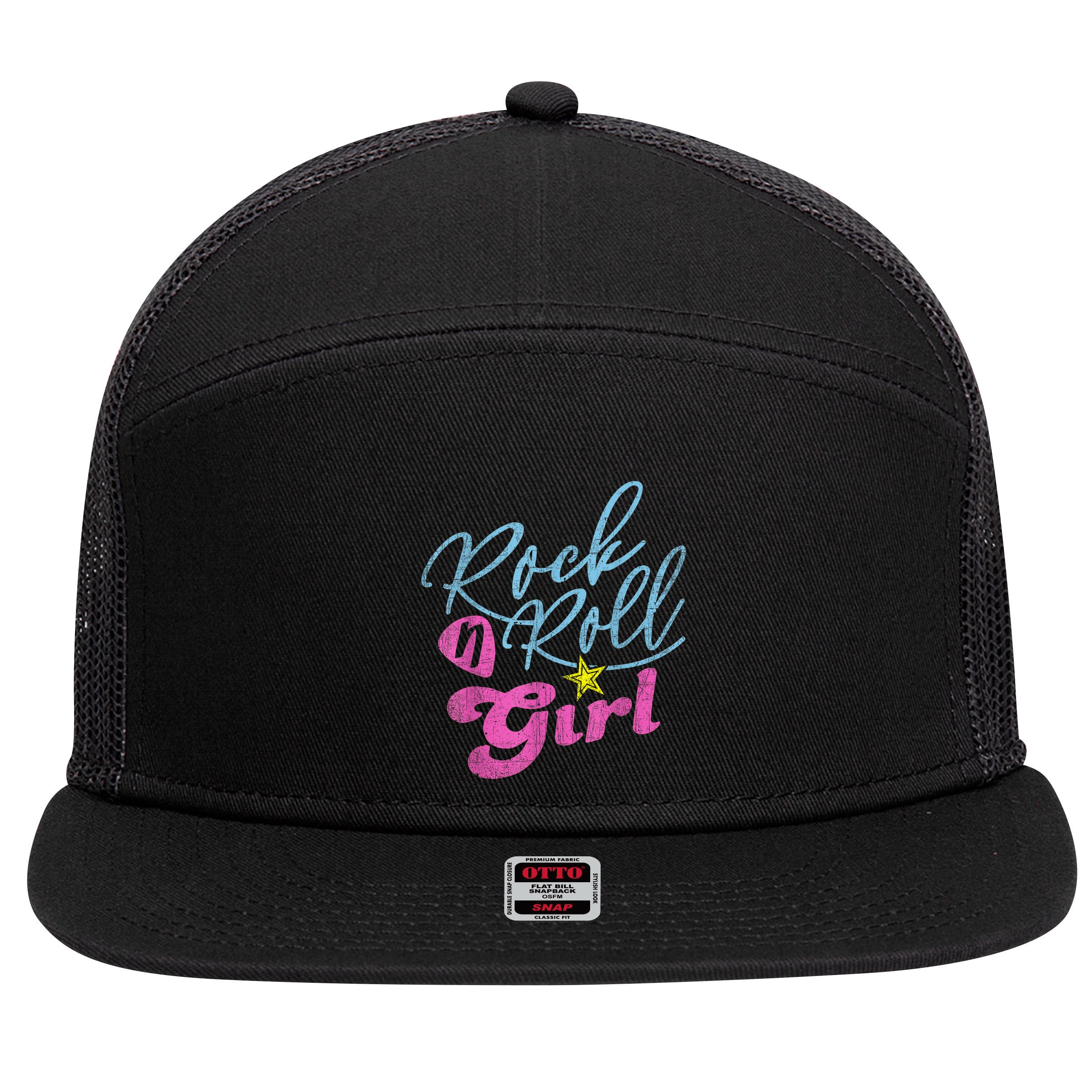 Rock N Roll Girl Purple Darla 7 Panel Mesh Trucker Snapback Hat