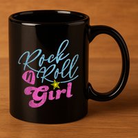 Rock N Roll Girl Purple Darla 11oz C Handle Ceramic Mug