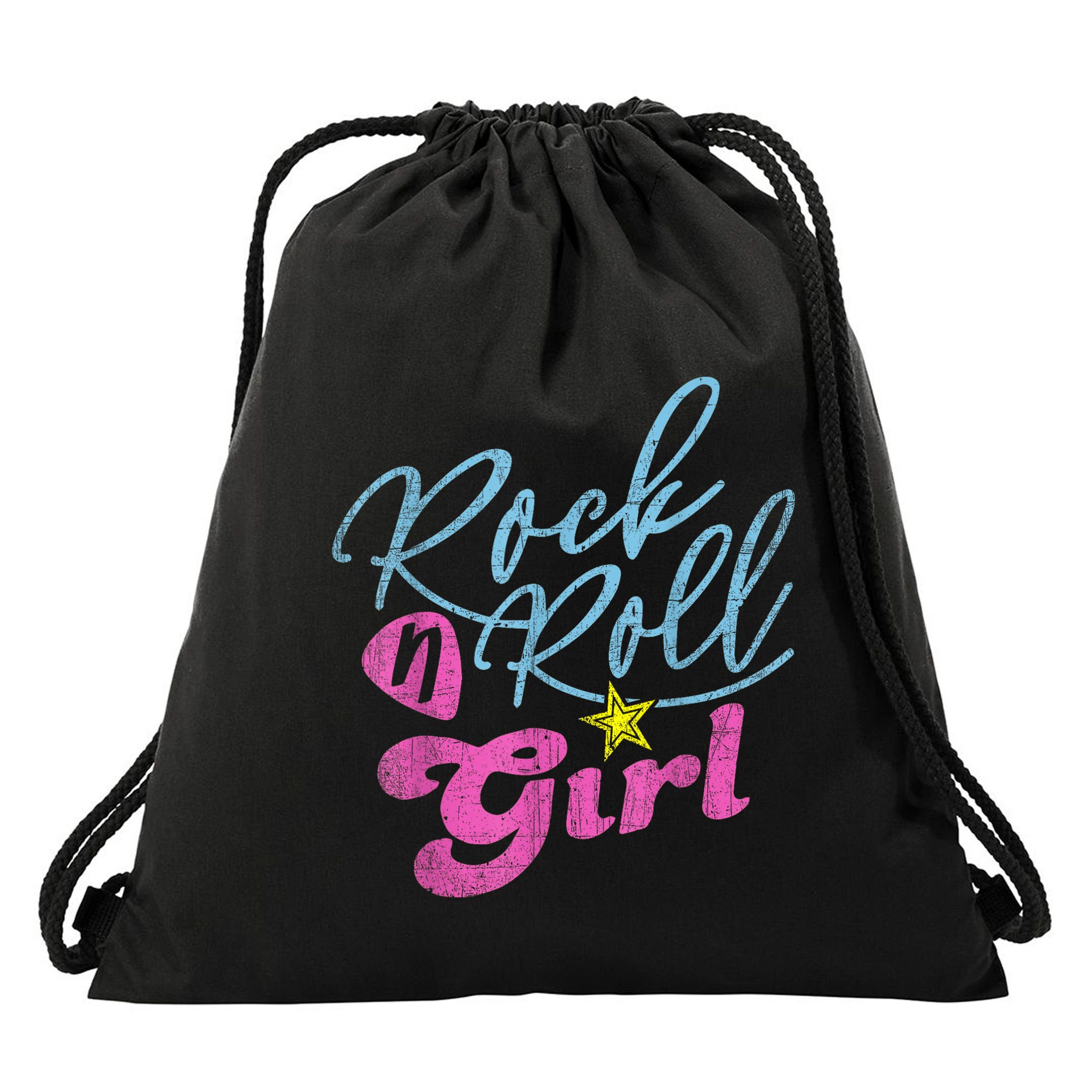 Rock N Roll Girl Purple Darla Drawstring Bag