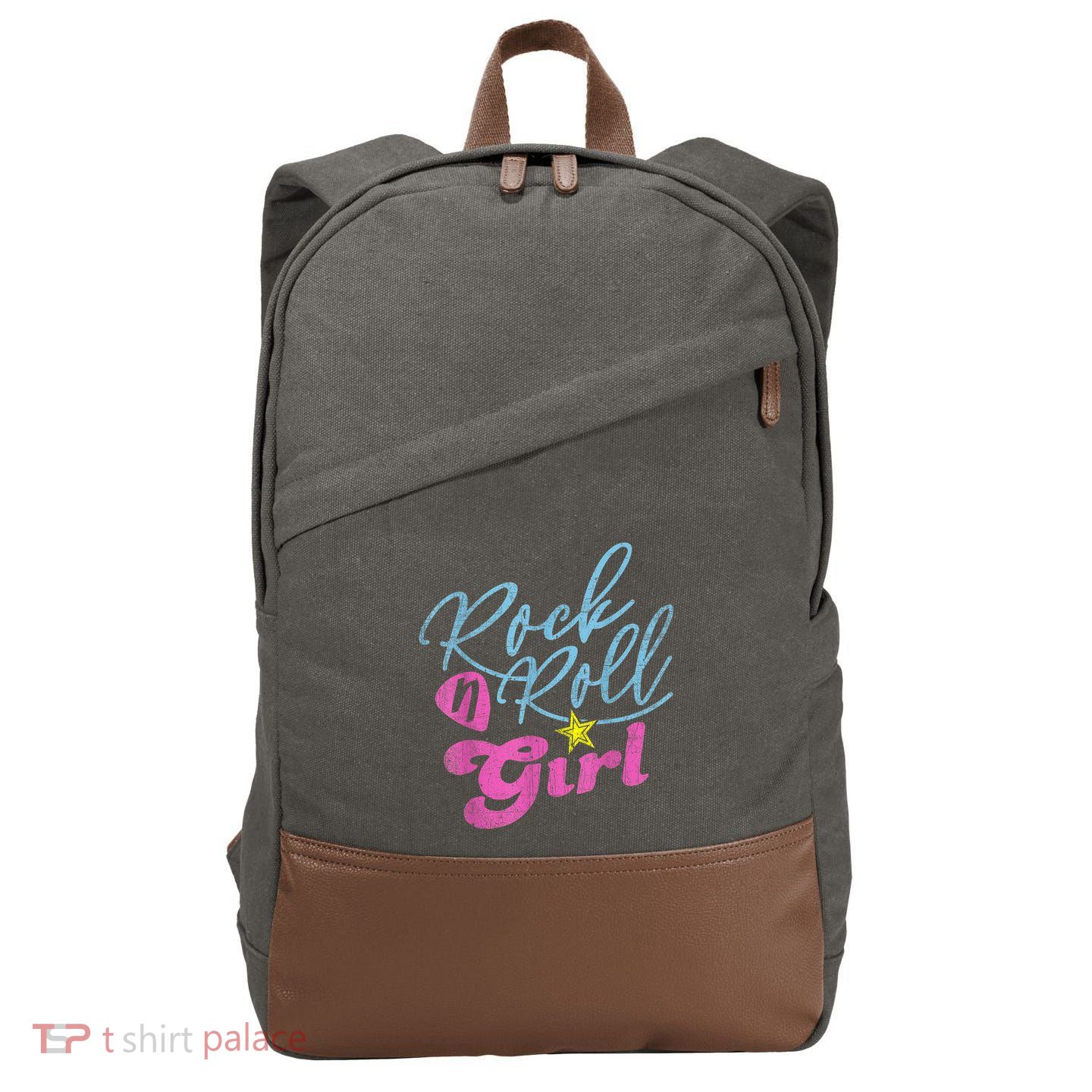 Rock N Roll Girl Purple Darla Cotton Canvas Backpack