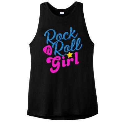 Rock N Roll Girl Cute Gift Ladies PosiCharge Tri-Blend Wicking Tank