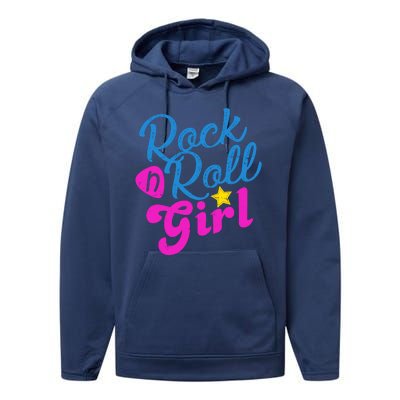 Rock N Roll Girl Cute Gift Performance Fleece Hoodie