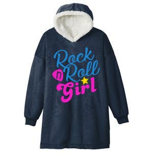 Rock N Roll Girl Cute Gift Hooded Wearable Blanket