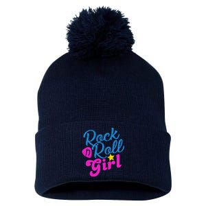 Rock N Roll Girl Cute Gift Pom Pom 12in Knit Beanie