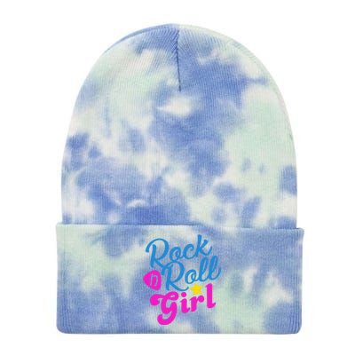 Rock N Roll Girl Cute Gift Tie Dye 12in Knit Beanie