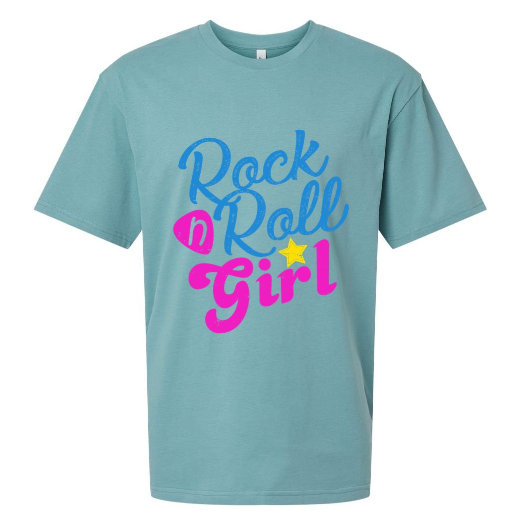 Rock N Roll Girl Cute Gift Sueded Cloud Jersey T-Shirt