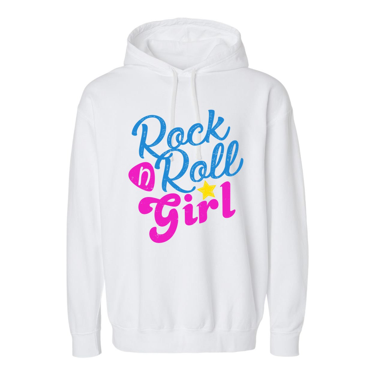 Rock N Roll Girl Cute Gift Garment-Dyed Fleece Hoodie