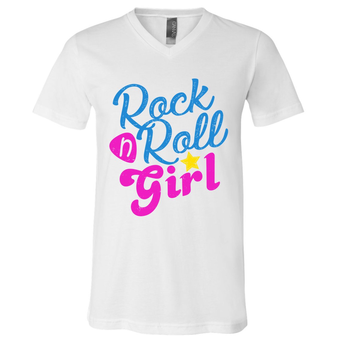Rock N Roll Girl Cute Gift V-Neck T-Shirt