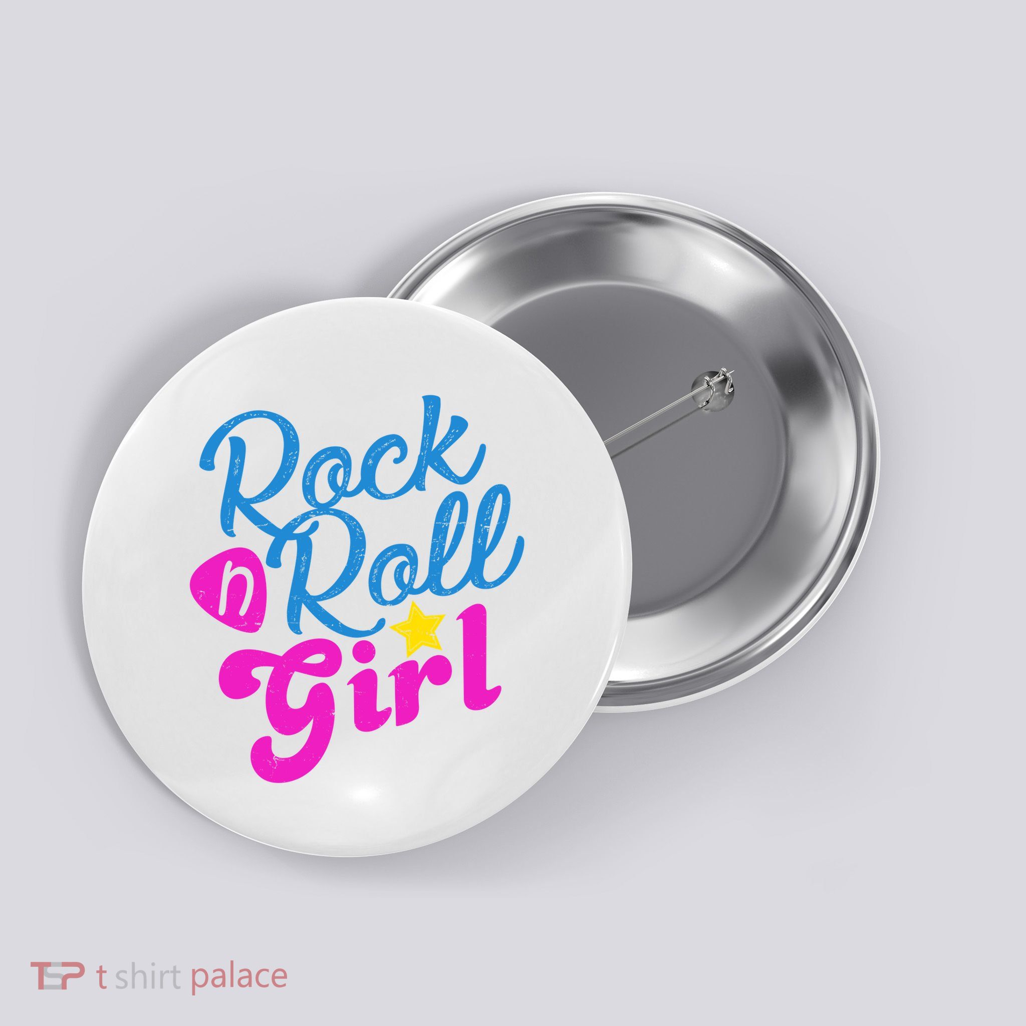 Rock N Roll Girl Cute Gift Button