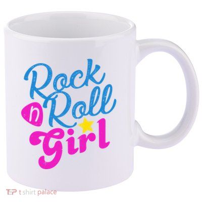 Rock N Roll Girl Cute Gift 11oz C Handle Ceramic Mug