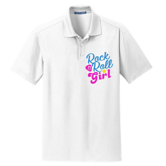 Rock N Roll Girl Cute Gift Dry Zone Grid Polo