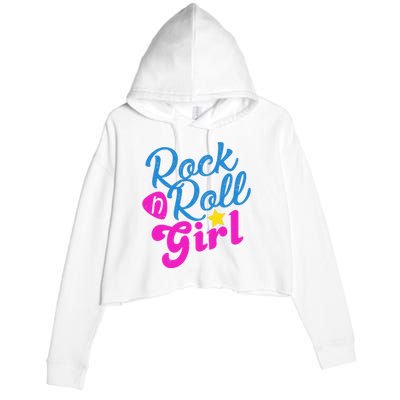 Rock N Roll Girl Cute Gift Crop Fleece Hoodie