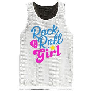 Rock N Roll Girl Cute Gift Mesh Reversible Basketball Jersey Tank