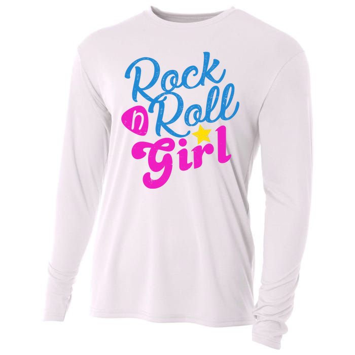 Rock N Roll Girl Cute Gift Cooling Performance Long Sleeve Crew