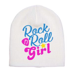 Rock N Roll Girl Cute Gift Short Acrylic Beanie