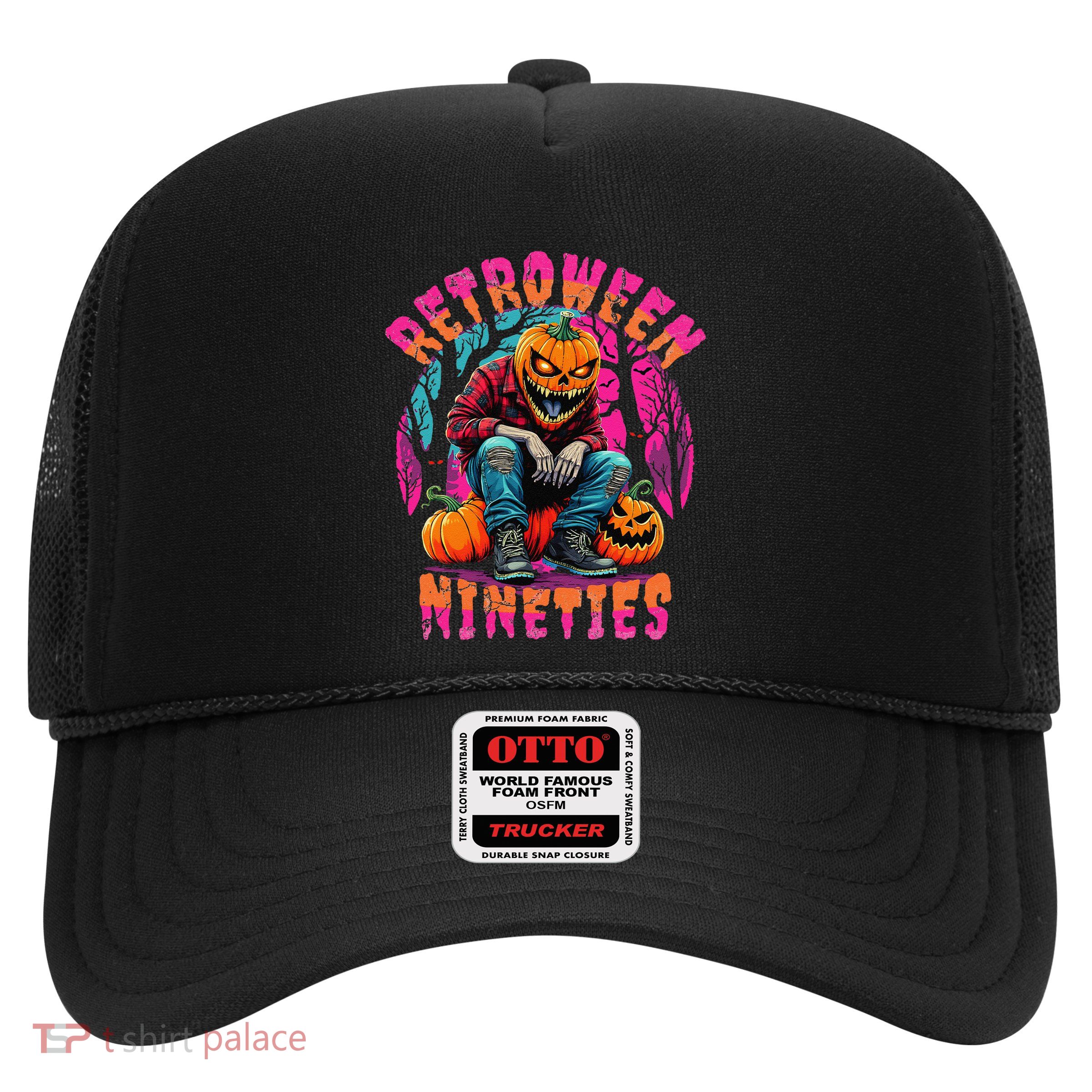 Retroween Nineties Retro Grunge Halloween Design Trucker Hat