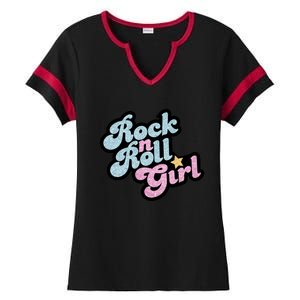 Rock N Roll Girl Ladies Halftime Notch Neck Tee