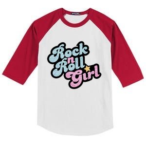 Rock N Roll Girl Kids Colorblock Raglan Jersey