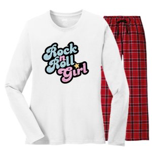 Rock N Roll Girl Women's Long Sleeve Flannel Pajama Set 