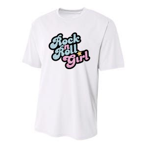 Rock N Roll Girl Youth Performance Sprint T-Shirt