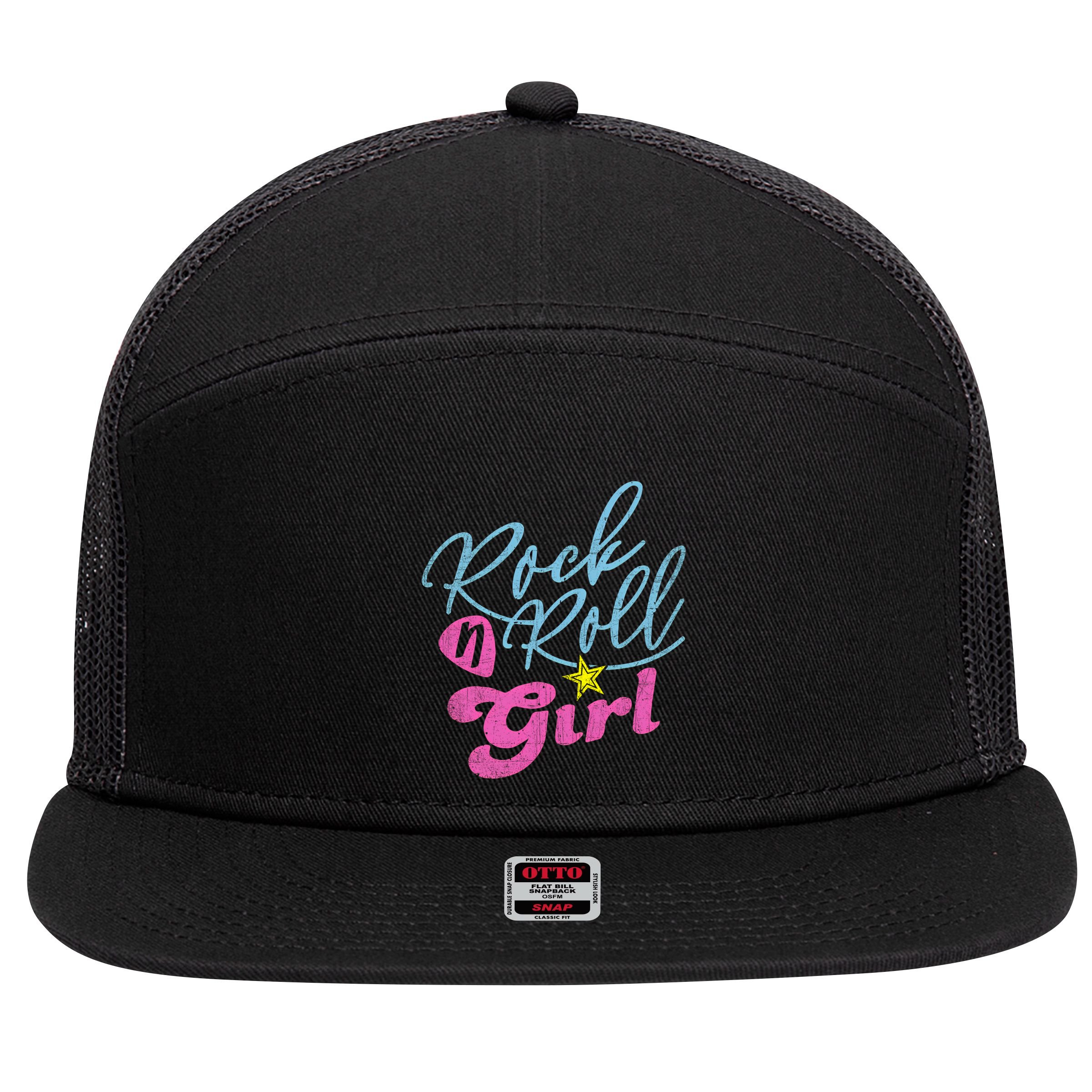Rock N Roll Girl Purple Darla 7 Panel Mesh Trucker Snapback Hat