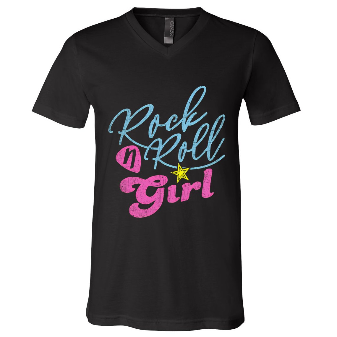 Rock N Roll Girl Purple Darla V-Neck T-Shirt
