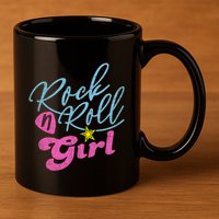 Rock N Roll Girl Purple Darla 11oz C Handle Ceramic Mug