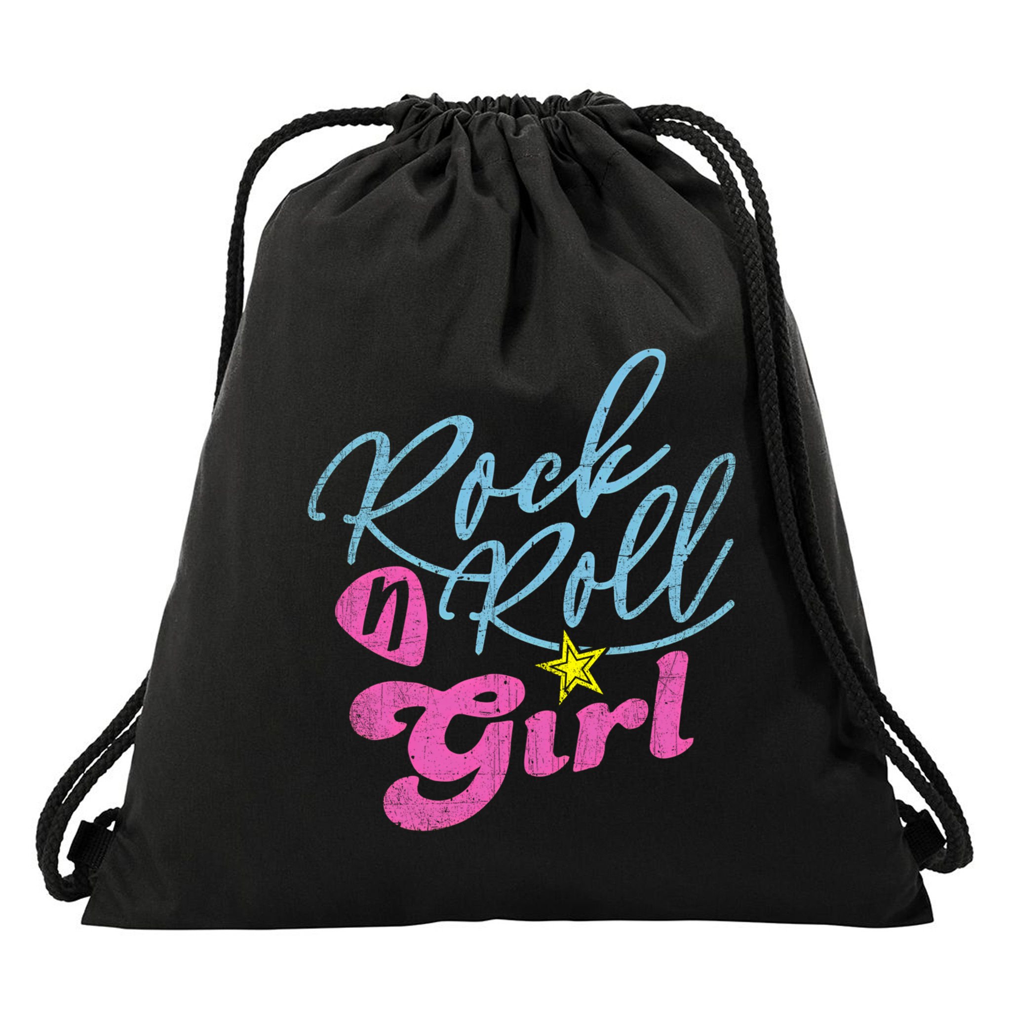 Rock N Roll Girl Purple Darla Drawstring Bag