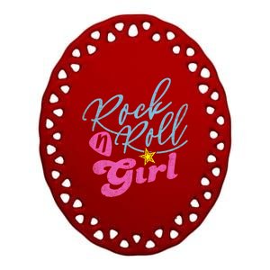 Rock N Roll Girl Purple Darla Ceramic Oval Ornament