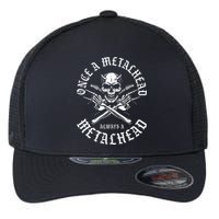 Rock N Roll Once A Metalhead Always A Metal Head Band Hard Flexfit Unipanel Trucker Cap