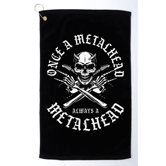 Rock N Roll Once A Metalhead Always A Metal Head Band Hard Golf Towel