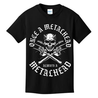 Rock N Roll Once A Metalhead Always A Metal Head Band Hard Kids T-Shirt