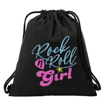 Rock N Roll Girl Purple Darla Drawstring Bag