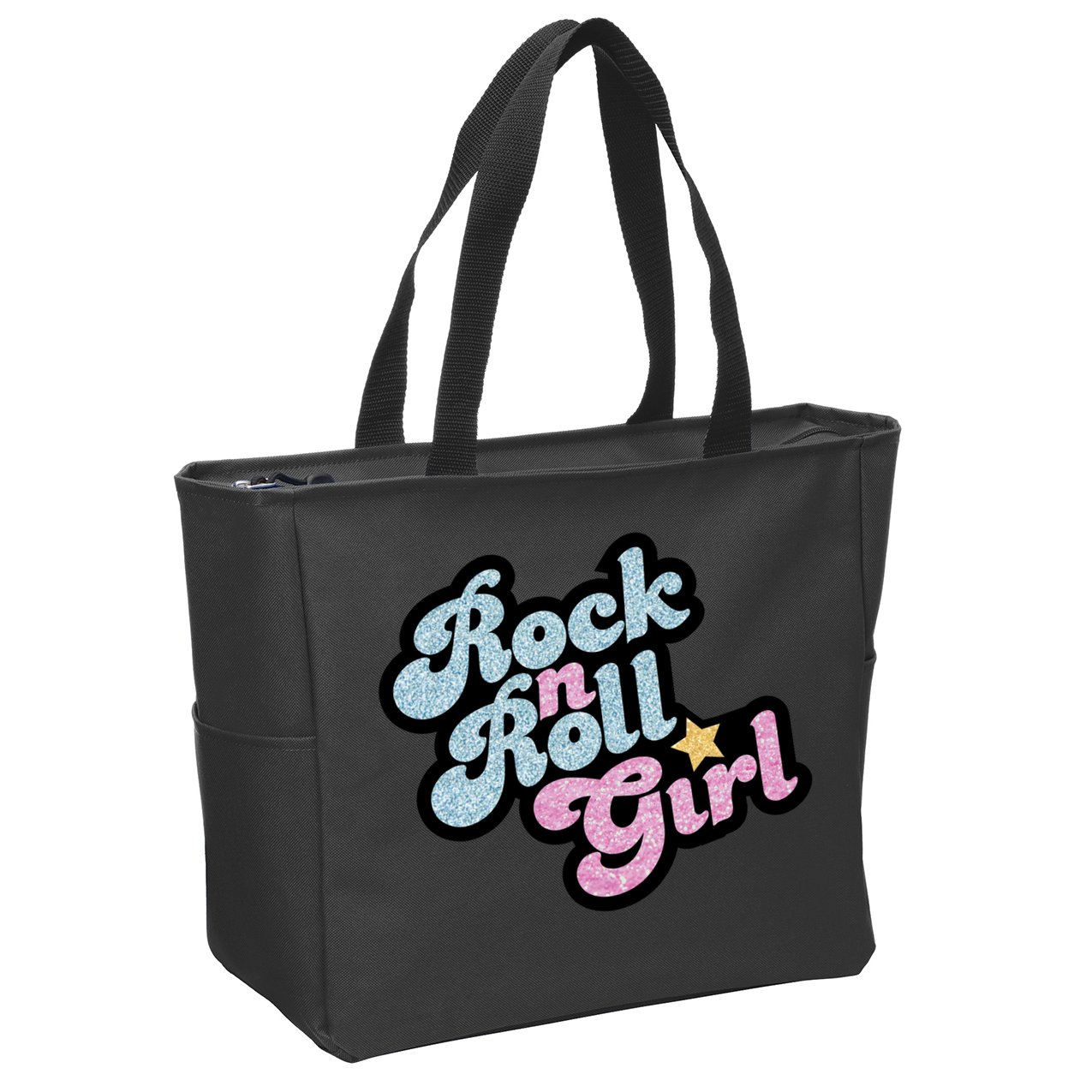 Rock N Roll Girl Zip Tote Bag