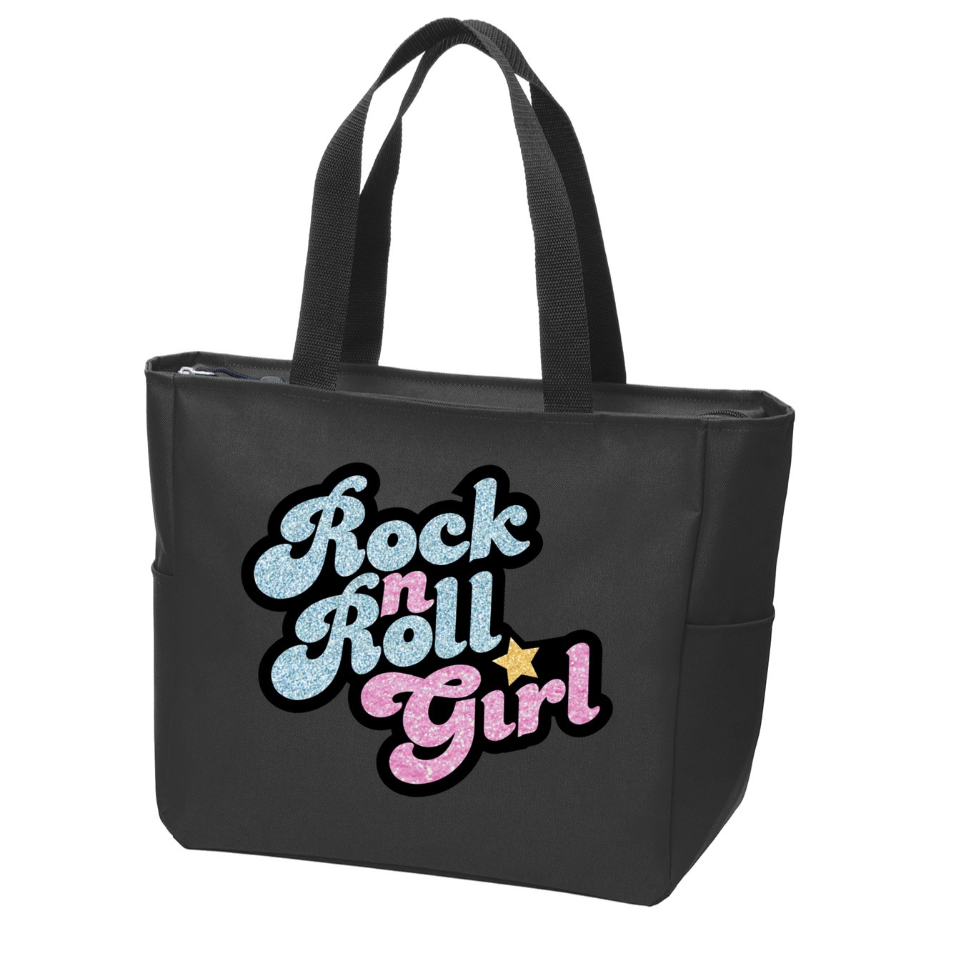Rock N Roll Girl Zip Tote Bag